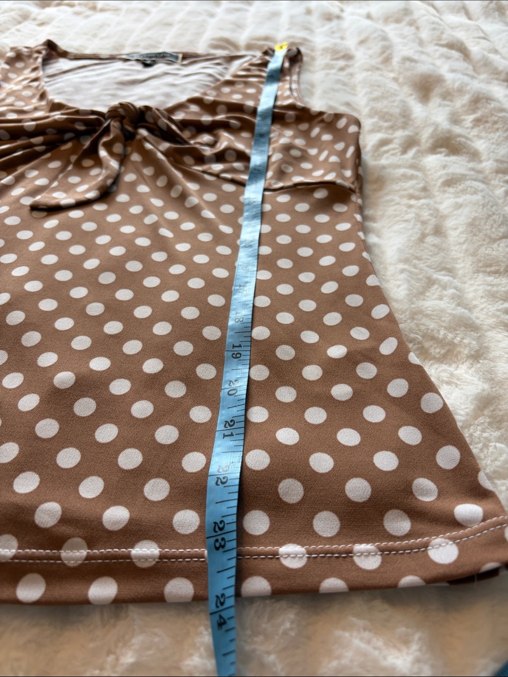 Melanie Lyne Brown Polka Dot Tie-Front Sleeveless Tank Top - Picture 8 of 13